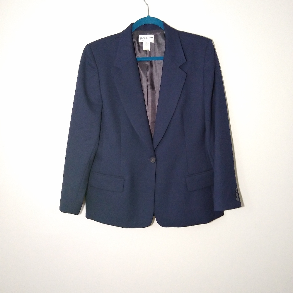 Pendleton Virgin Wool Womens Navy Blue Blazer 16P